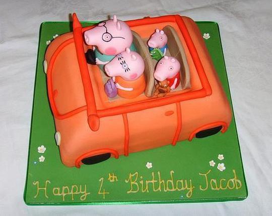 peppa pig car birthday cake