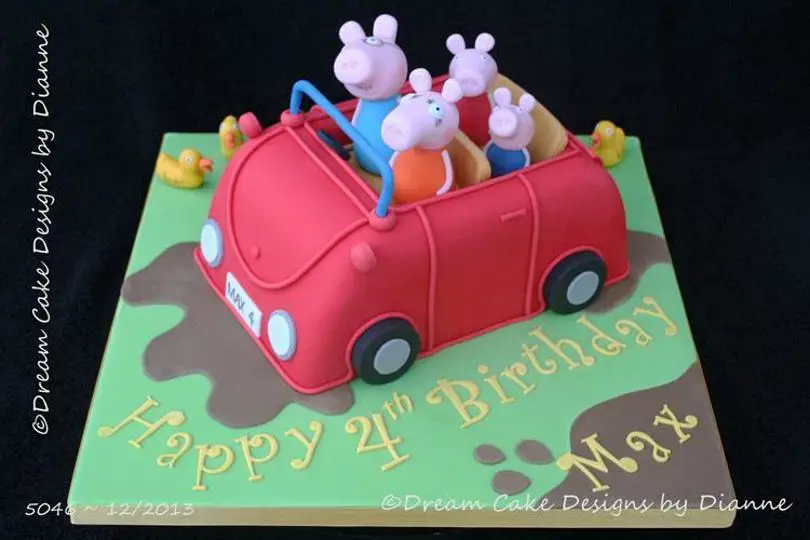 peppa pig car birthday cake
