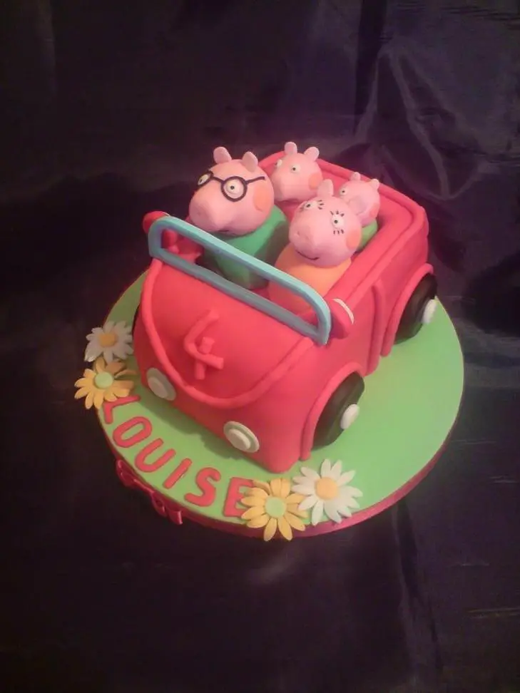 peppa pig car birthday cake