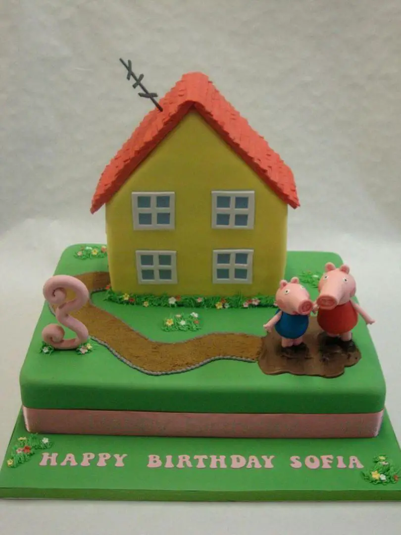 peppa pig house birthday cake
