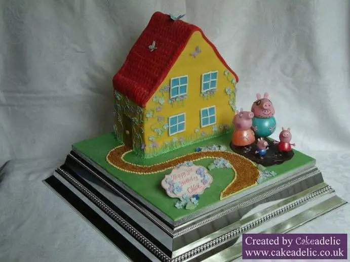 peppa pig house birthday cake