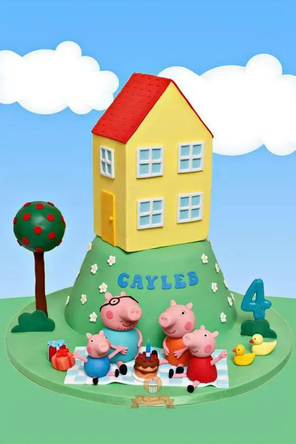 peppa pig house birthday cake