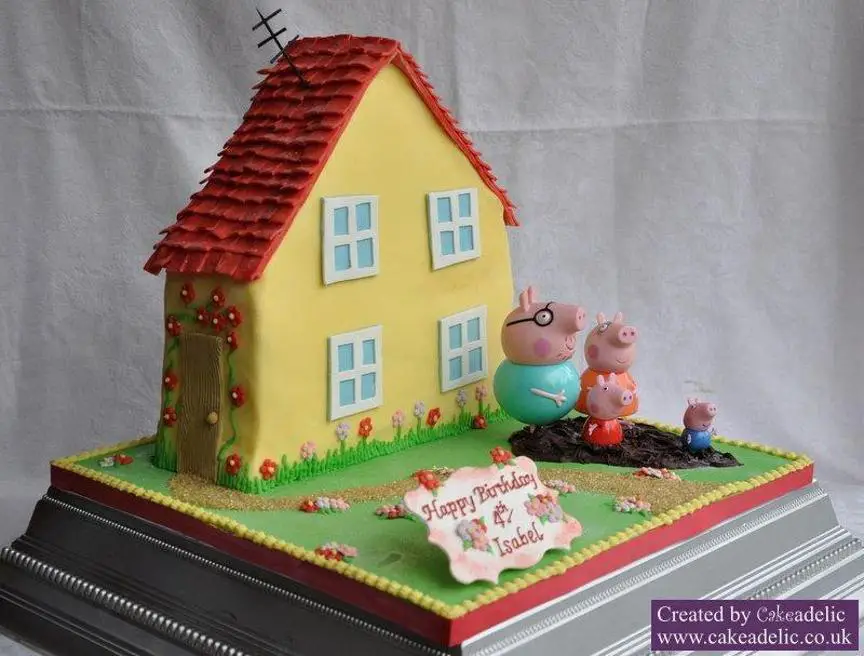 peppa pig house birthday cake