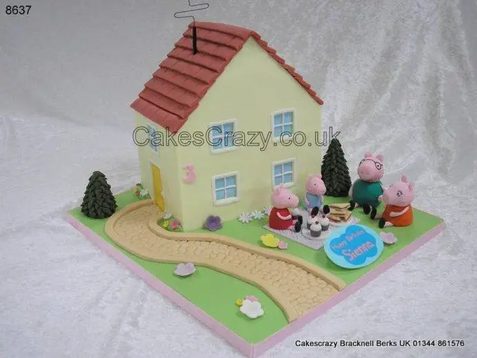 peppa pig house birthday cake