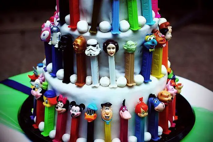 pez birthday cake