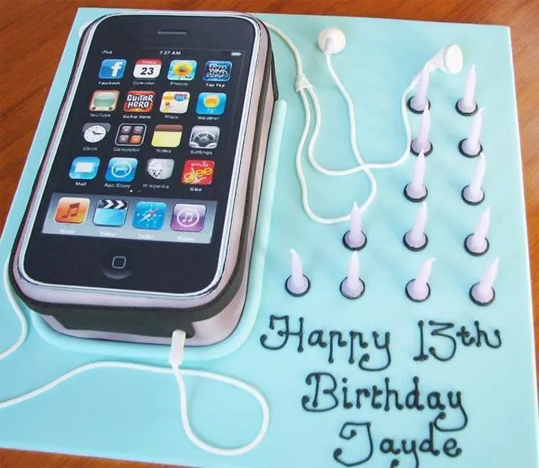 phone birthday cake