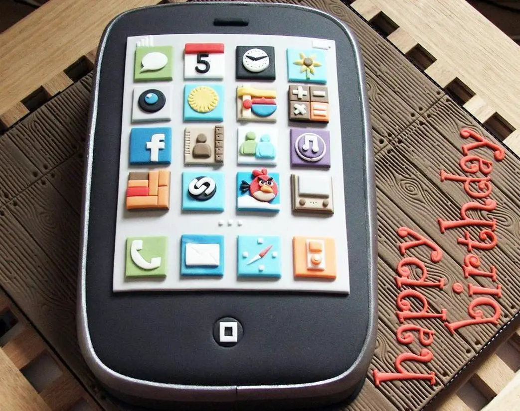 phone birthday cake