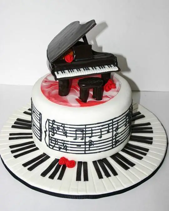 piano cakes birthday