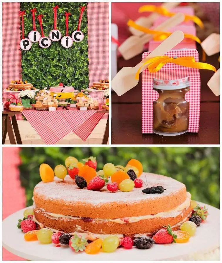 picnic themed birthday cake
