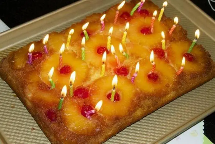 pineapple upside down birthday cake