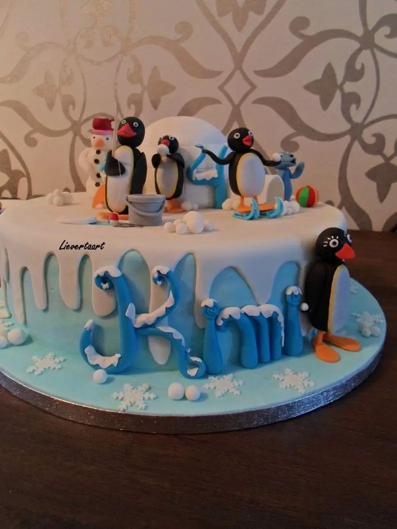 Pingu Birthday Cake