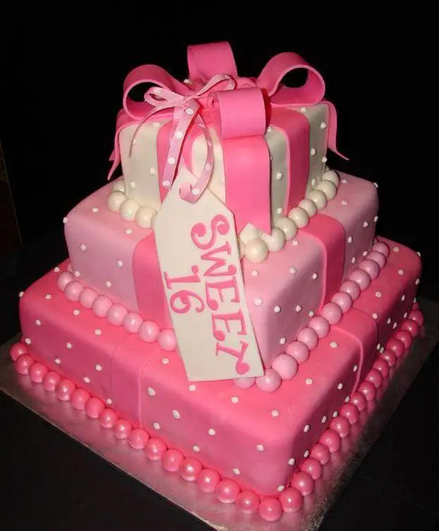 pink 16th birthday cakes