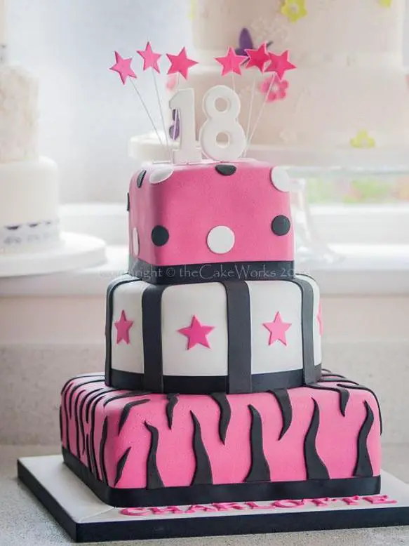 pink 18 birthday cake
