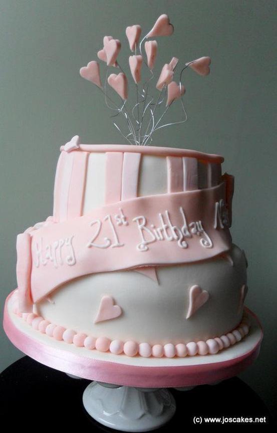pink 21st birthday cakes