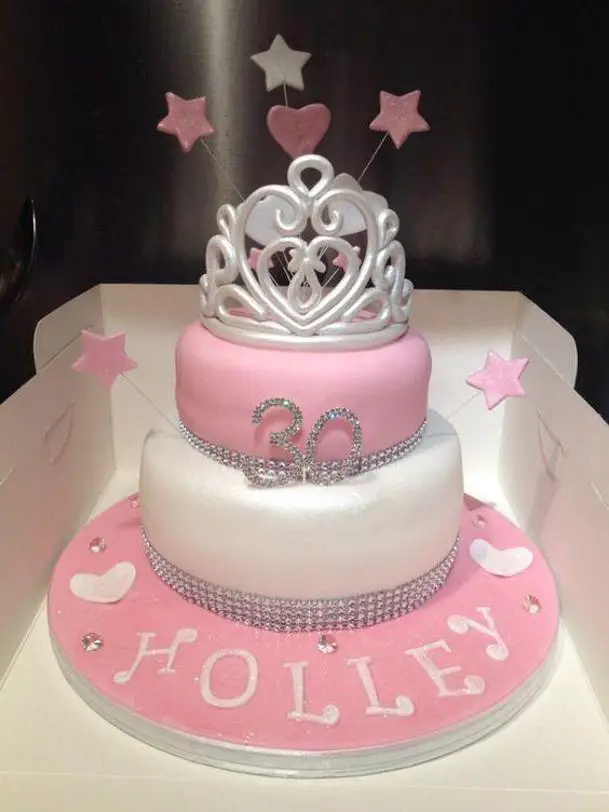 pink 30th birthday cake