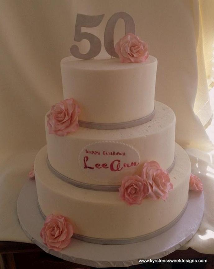 pink and silver birthday cakes