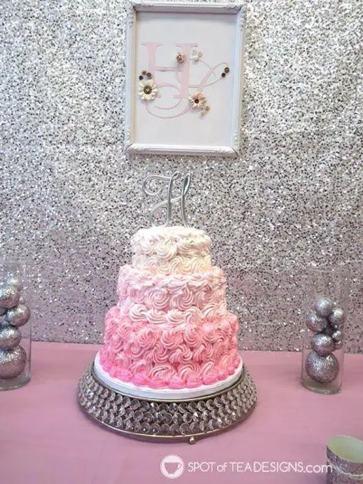 pink and silver birthday cakes