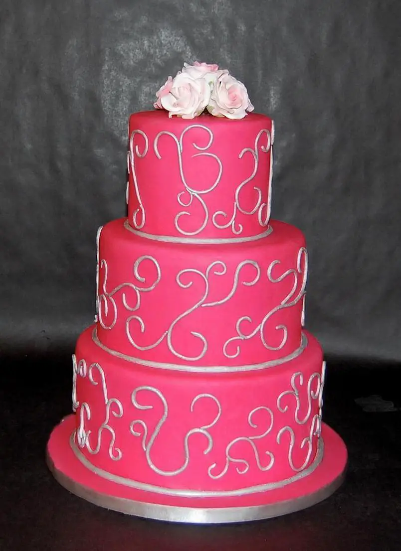 pink and silver birthday cakes