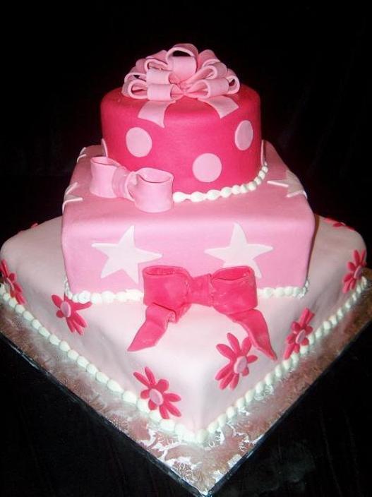 pink birthday cake designs