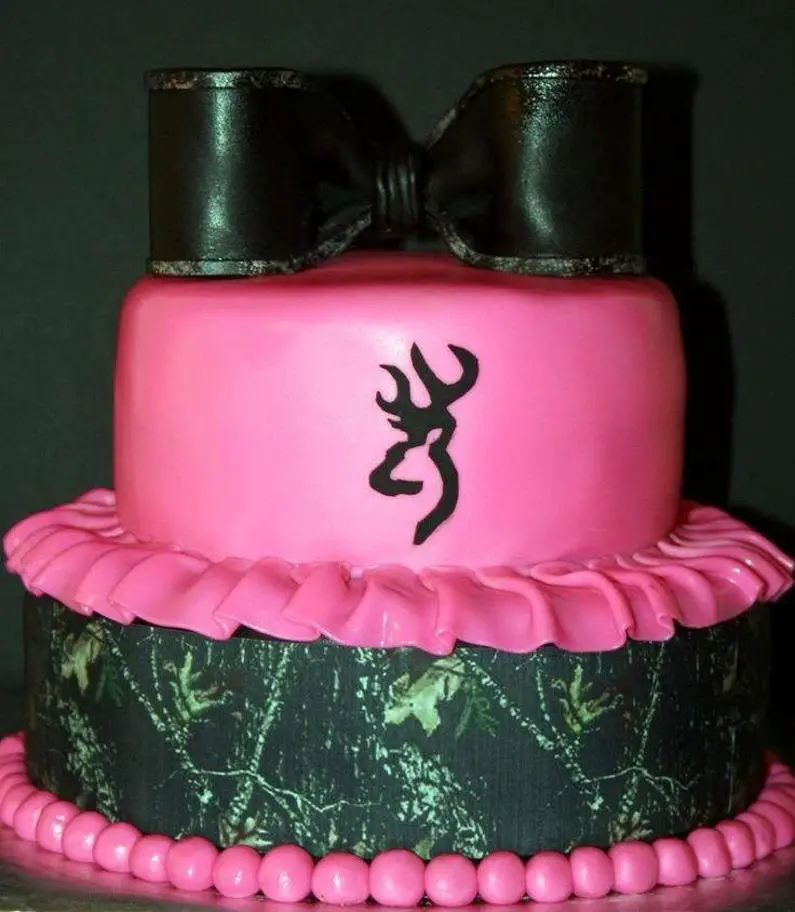 pink camouflage birthday cake
