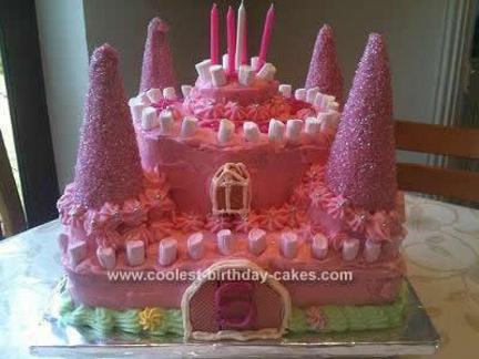 pink castle birthday cake