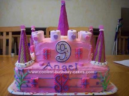 pink castle birthday cake