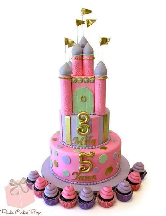 pink castle birthday cake