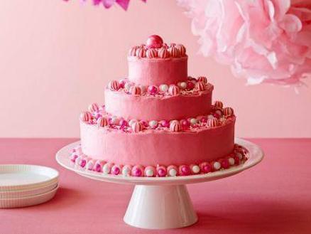 pink colour birthday cakes