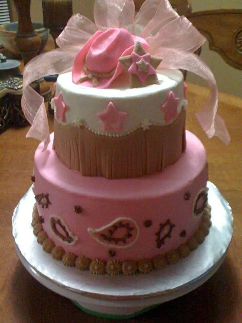 pink cowgirl birthday cake
