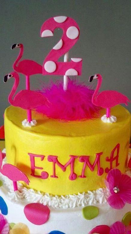 pink flamingo birthday cake