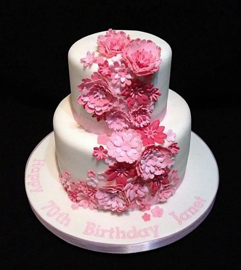 Pink Flower Birthday Cake Thesmartcookiecook 