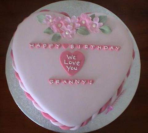 pink heart birthday cake