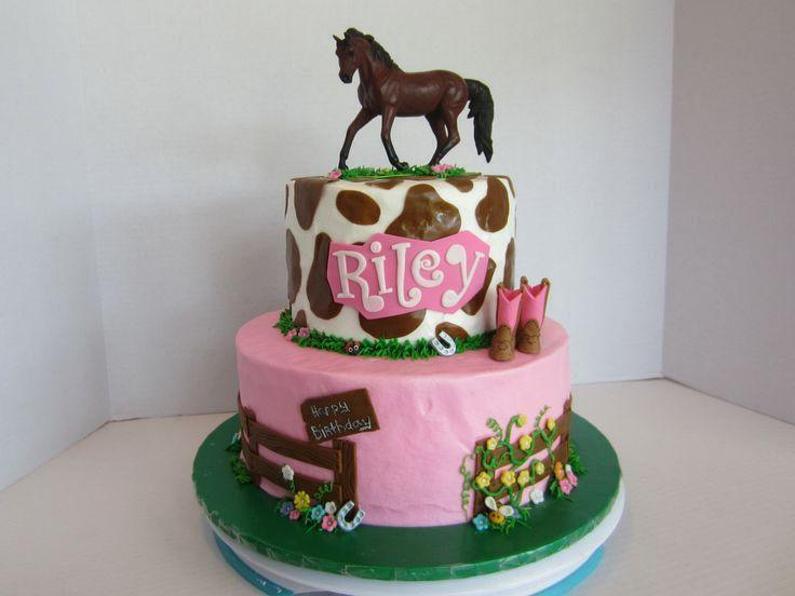 pink horse birthday cake