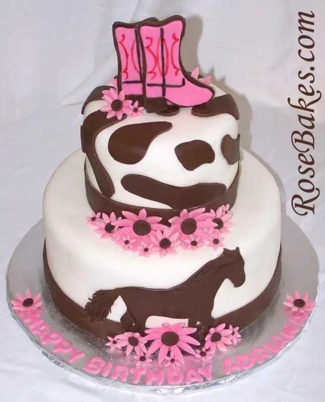 pink horse birthday cake