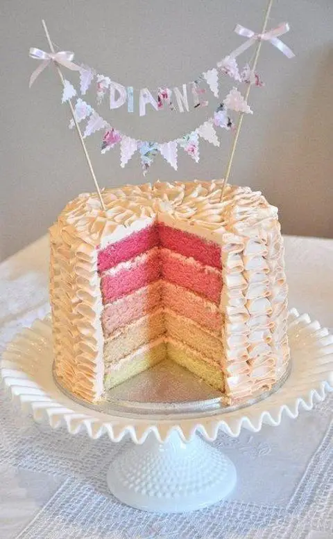 pink layered birthday cake