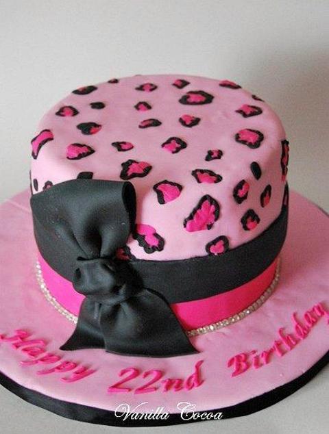 pink leopard birthday cake