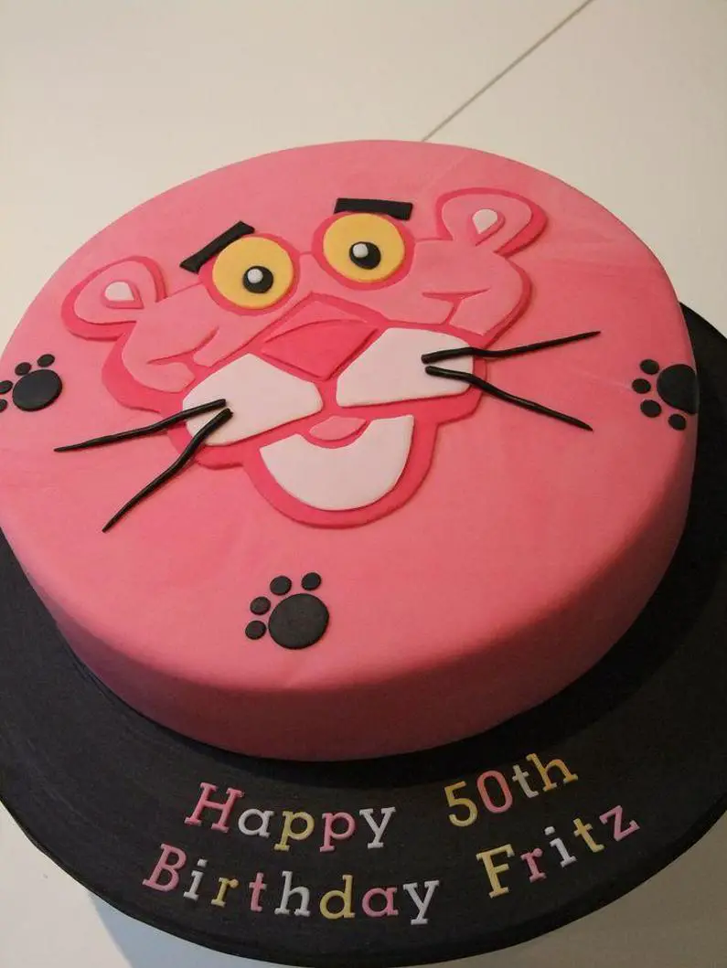 pink panther birthday cake