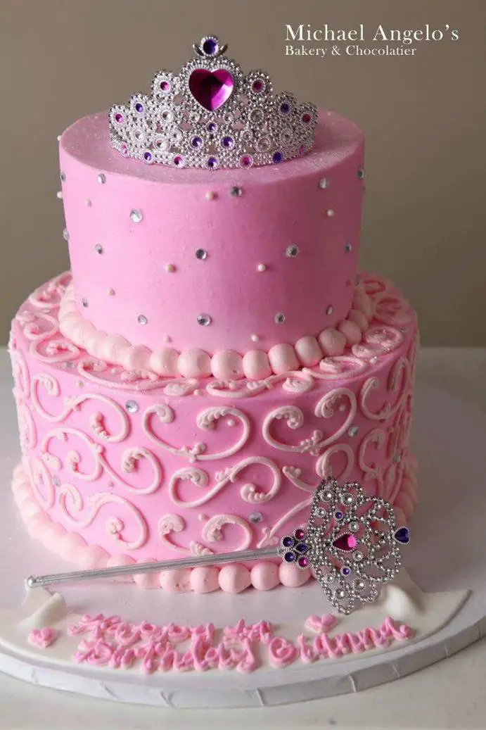 pink princess birthday cake