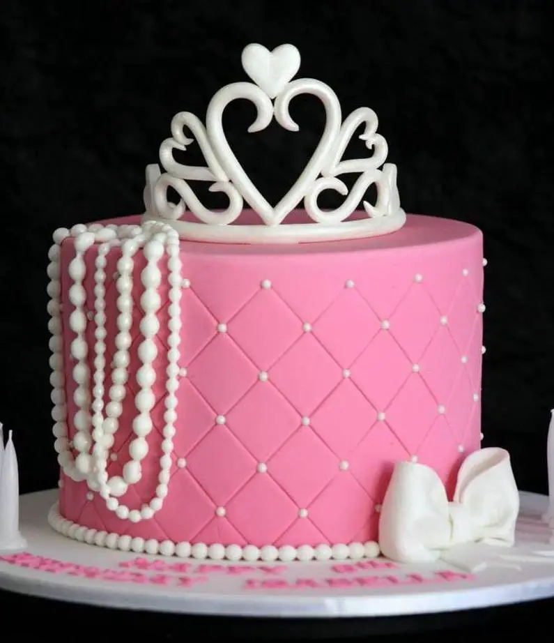 Pink princess birthday cake