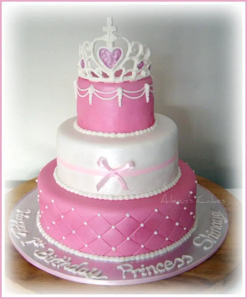pink princess birthday cake