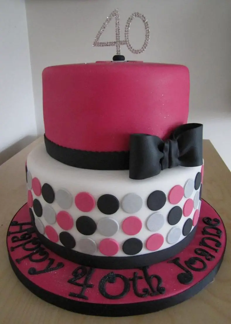 pink white and black birthday cakes