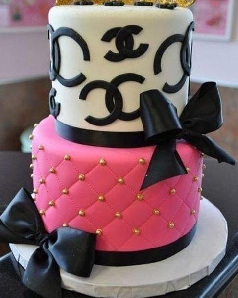 pink white and black birthday cakes