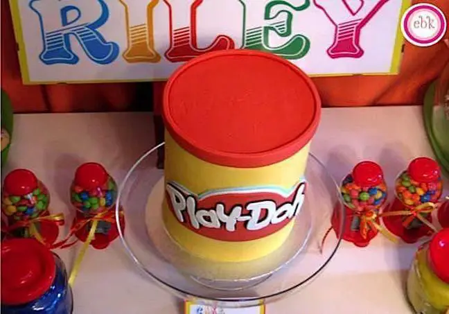 play doh themed birthday cake
