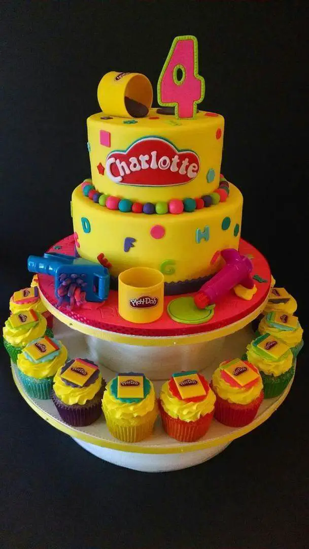 play doh themed birthday cake