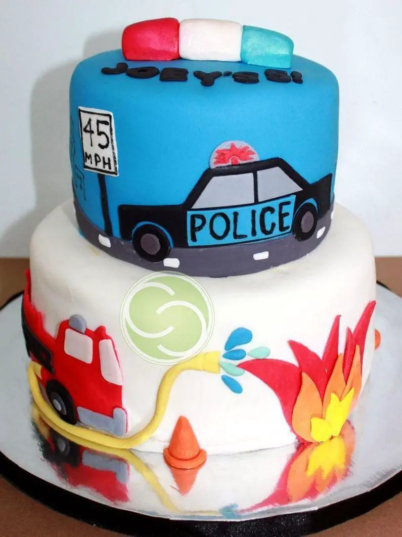 police car birthday cake
