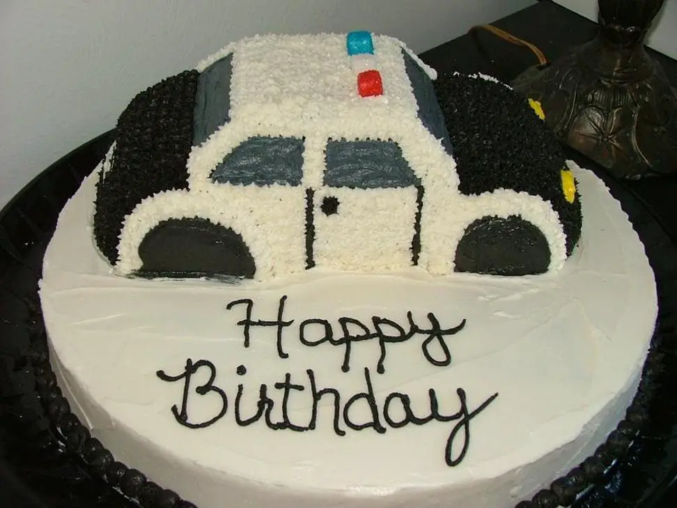 police car birthday cake