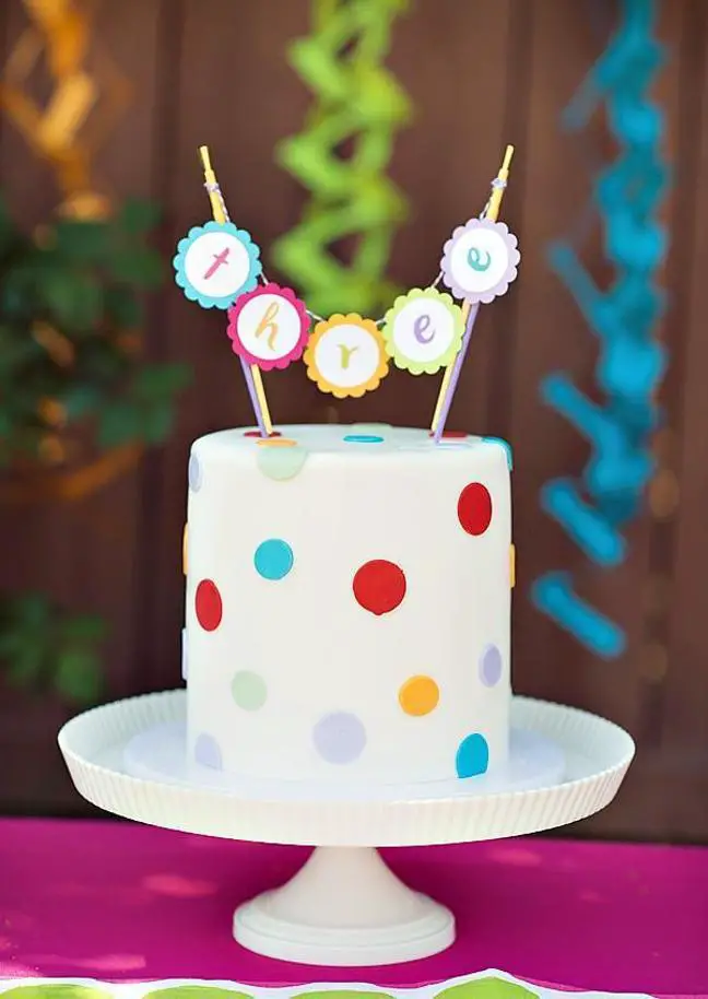 polka dot first birthday cake
