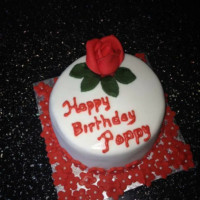 poppy birthday cake