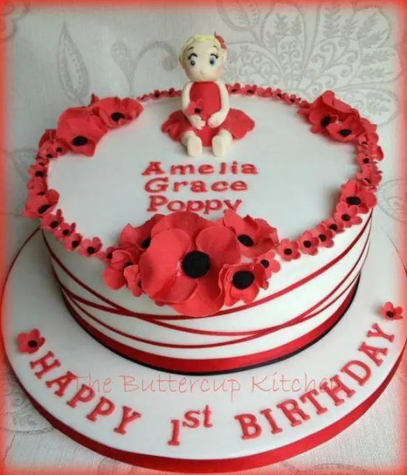 poppy birthday cake