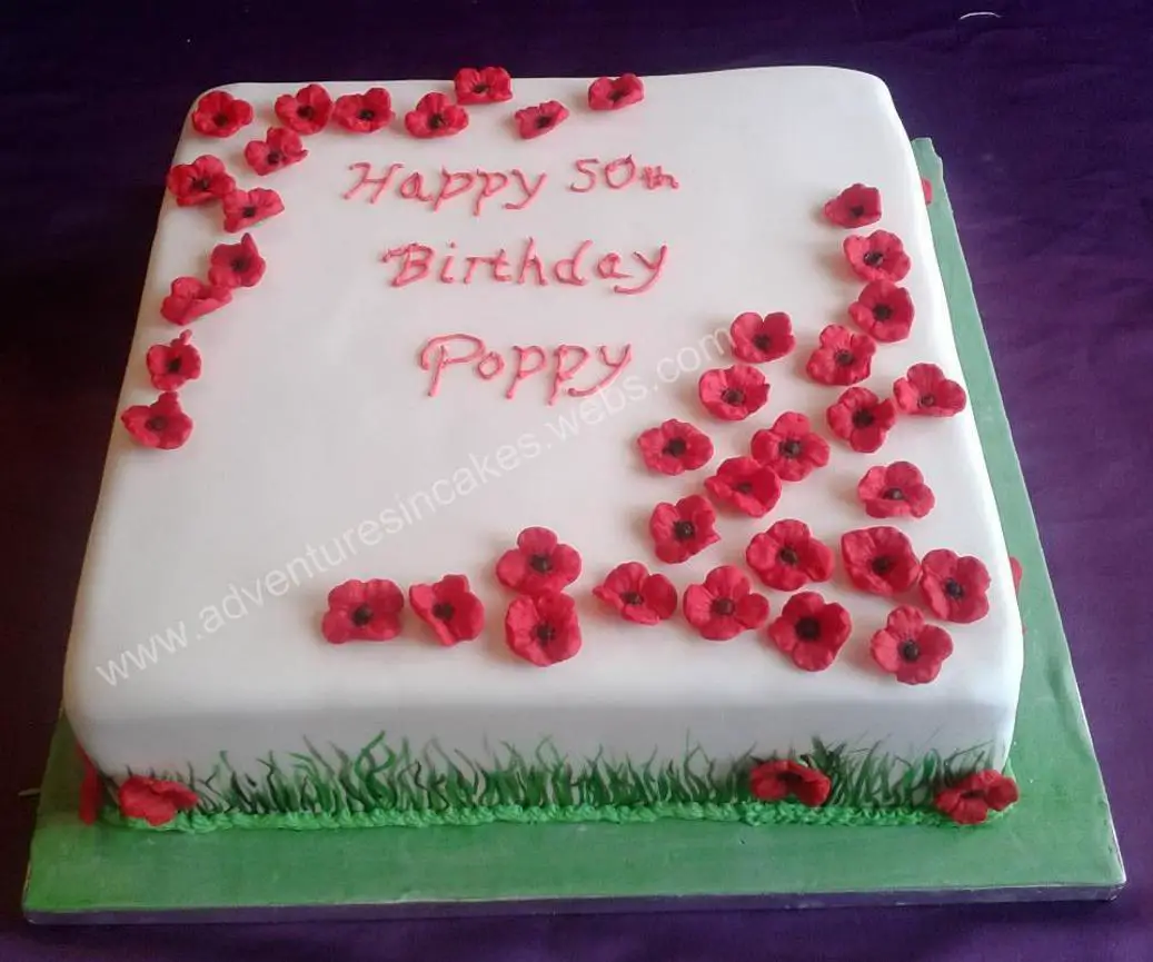 poppy birthday cake